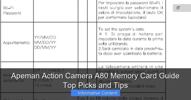 Apeman Action Camera A80 Memory Card Guide Top Picks and Tips