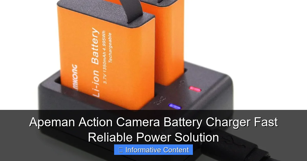 Apeman Action Camera Battery Charger Fast Reliable Power Solution