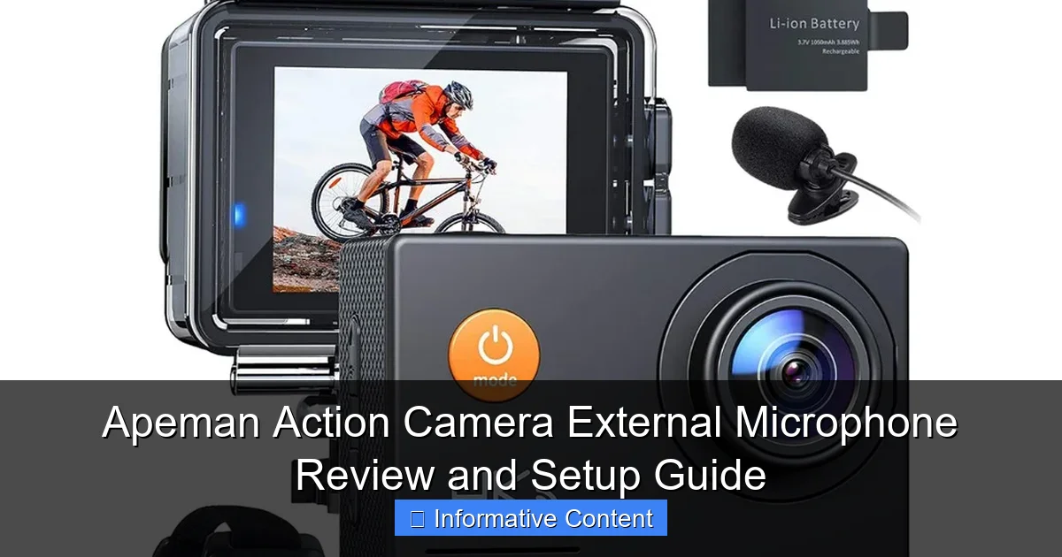 Apeman Action Camera External Microphone Review and Setup Guide