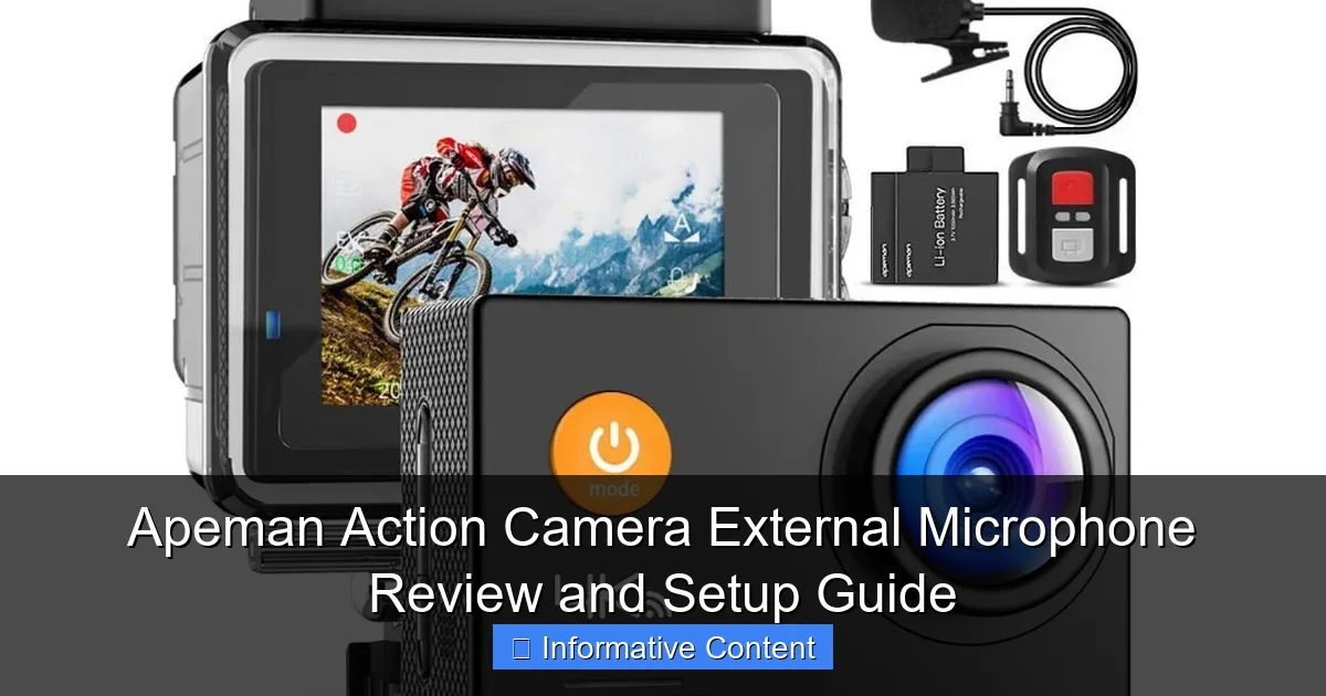Apeman Action Camera External Microphone Review and Setup Guide