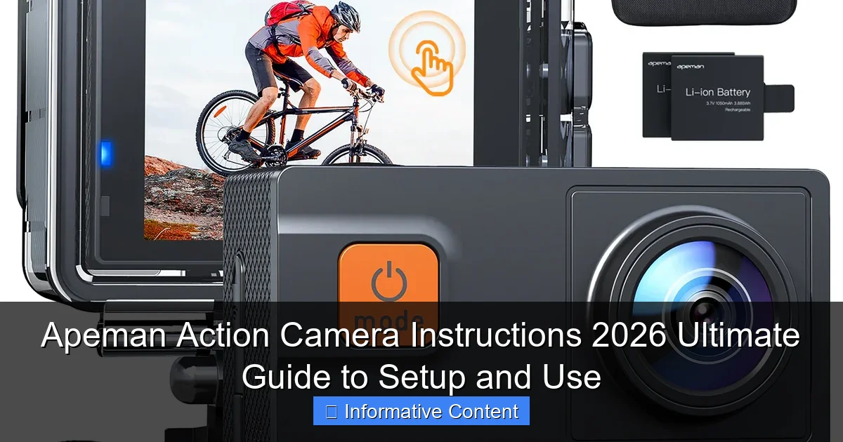Apeman Action Camera Instructions 2026 Ultimate Guide to Setup and Use