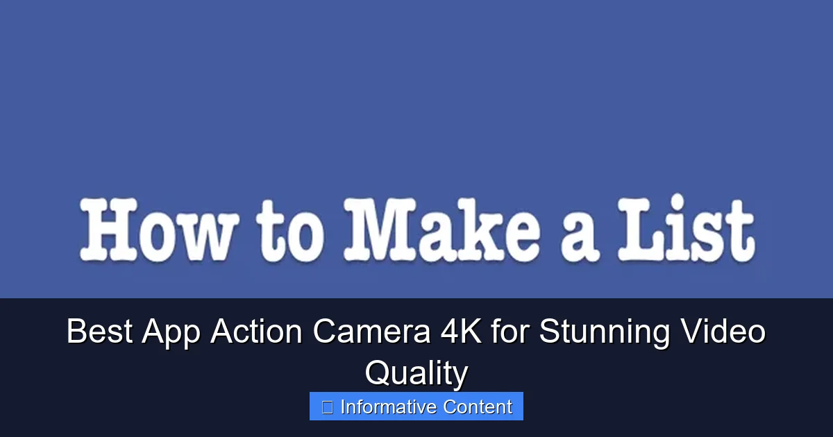 Best App Action Camera 4K for Stunning Video Quality