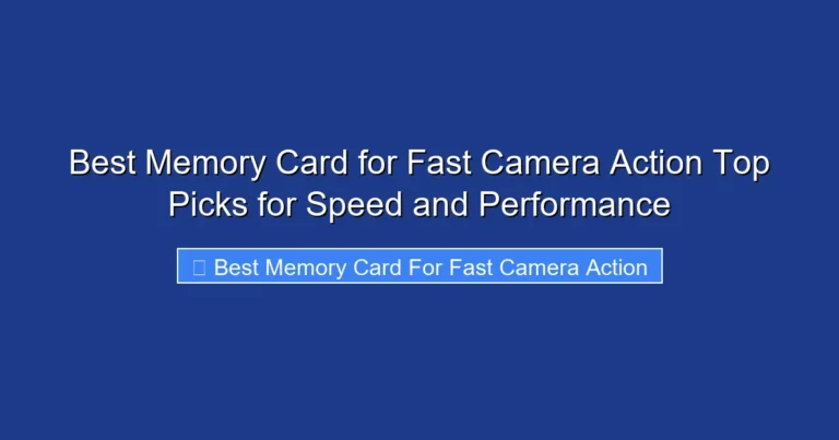 Best Memory Card for Fast Camera Action Top Picks for Speed and Performance