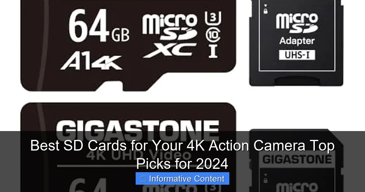 Best SD Cards for Your 4K Action Camera Top Picks for 2024