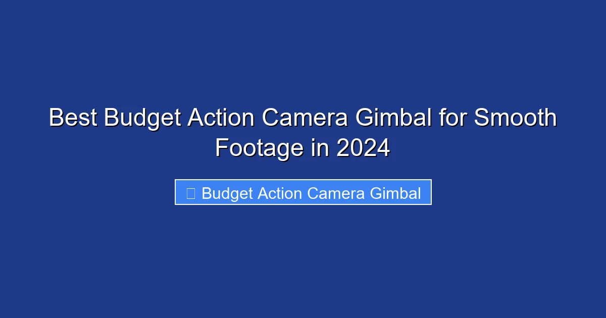 Best Budget Action Camera Gimbal for Smooth Footage in 2024