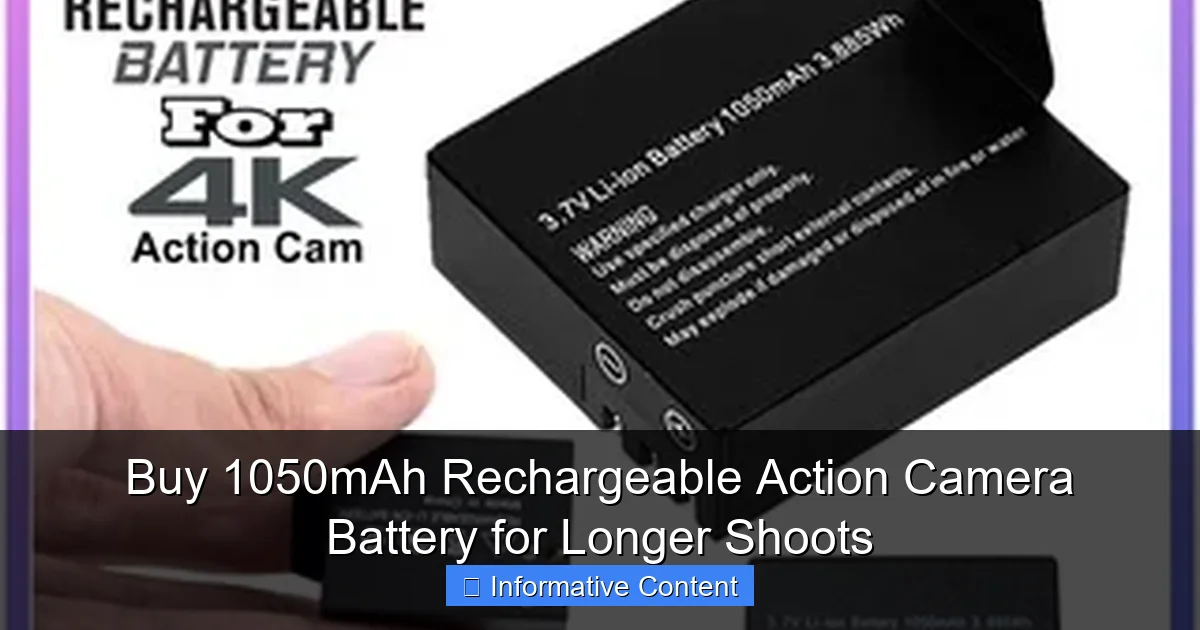 Buy 1050mAh Rechargeable Action Camera Battery for Longer Shoots