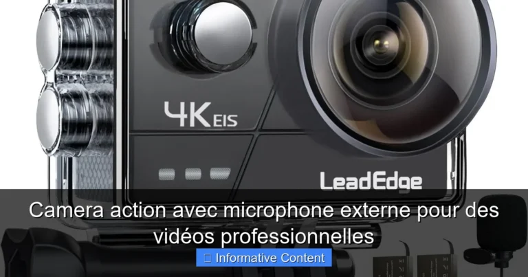 Camera action avec microphone externe pour des vidéos professionnelles