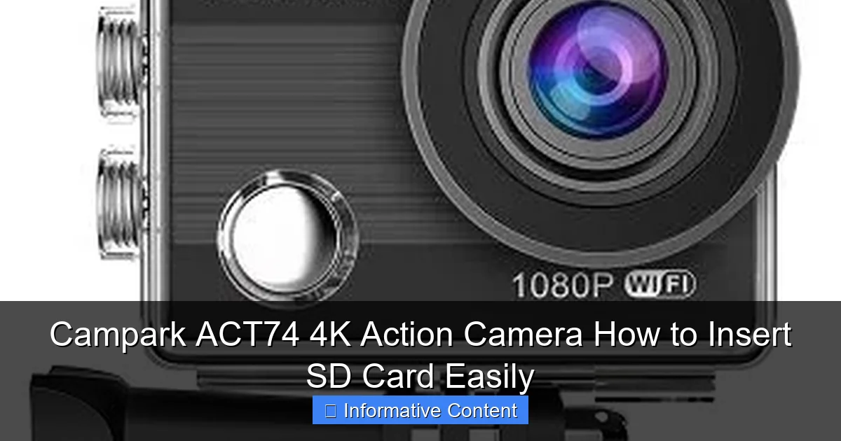 Campark ACT74 4K Action Camera How to Insert SD Card Easily