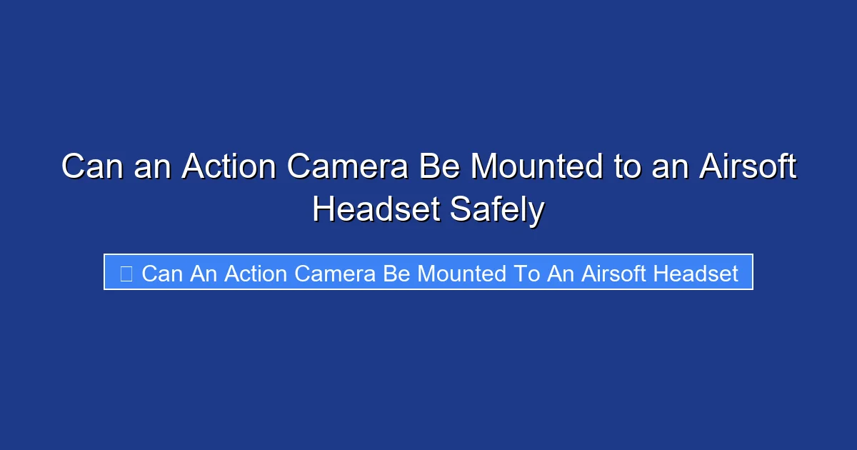 Can an Action Camera Be Mounted to an Airsoft Headset Safely