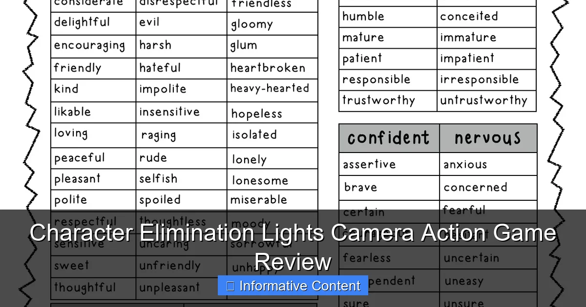 Character Elimination Lights Camera Action Game Review