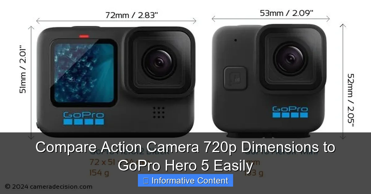 Compare Action Camera 720p Dimensions to GoPro Hero 5 Easily