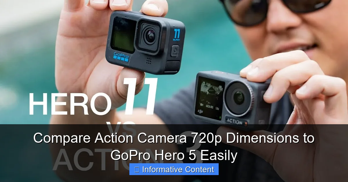Compare Action Camera 720p Dimensions to GoPro Hero 5 Easily