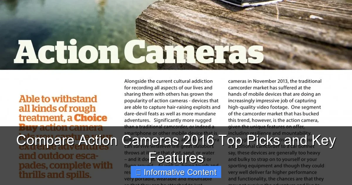 Compare Action Cameras 2016 Top Picks and Key Features