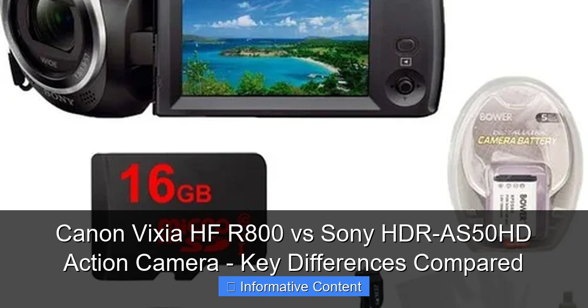 Canon Vixia HF R800 vs Sony HDR-AS50HD Action Camera - Key Differences Compared