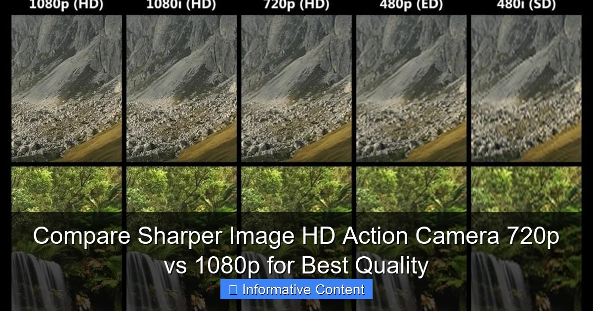 Compare Sharper Image HD Action Camera 720p vs 1080p for Best Quality