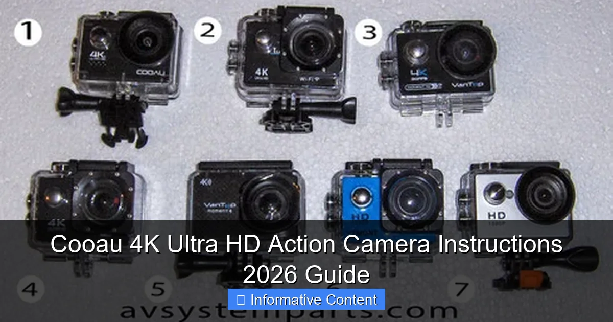 Cooau 4K Ultra HD Action Camera Instructions 2026 Guide