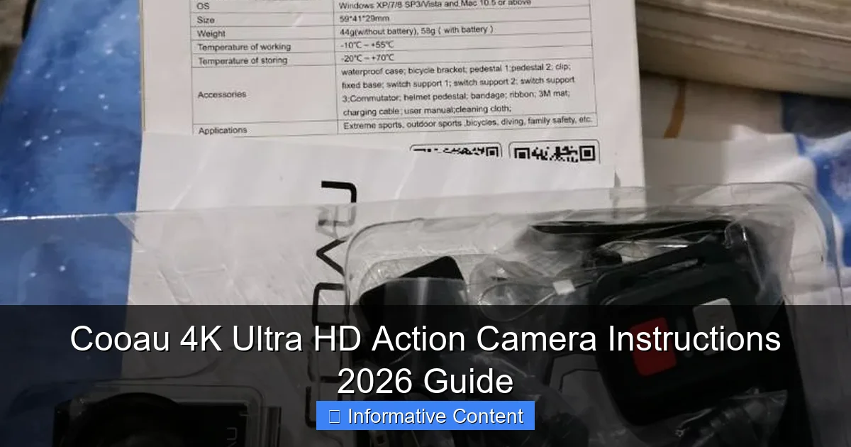 Cooau 4K Ultra HD Action Camera Instructions 2026 Guide
