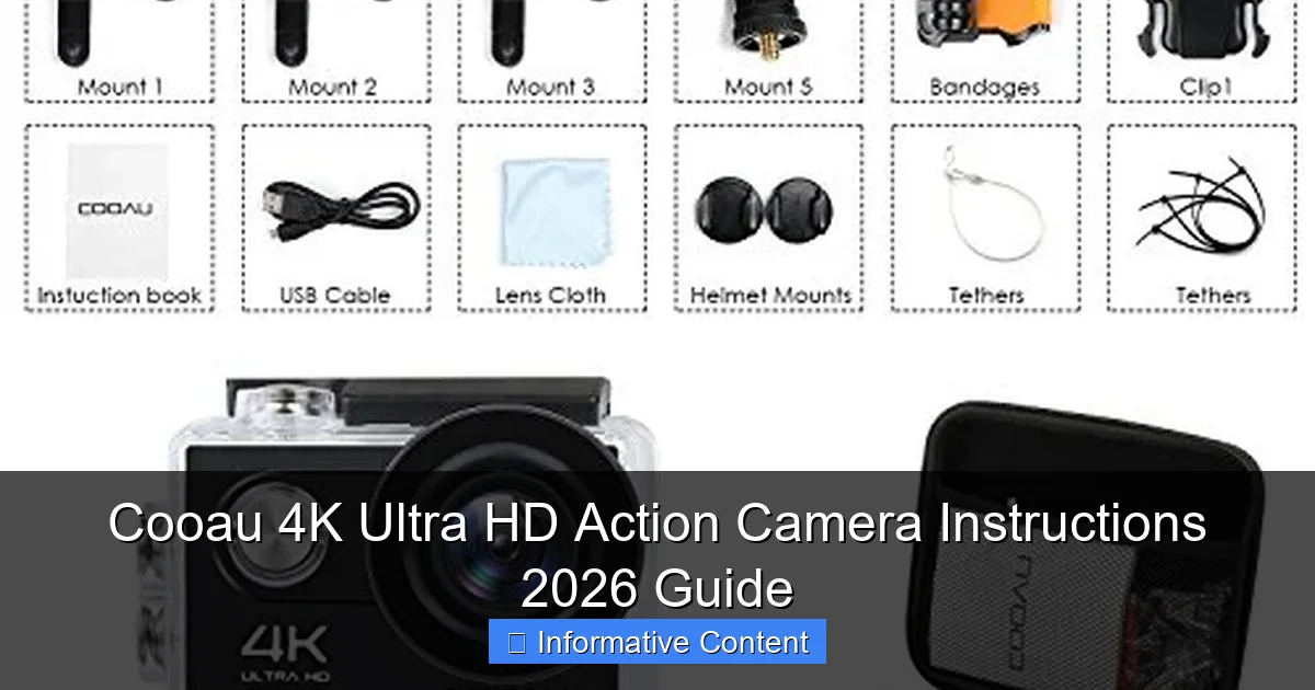 Cooau 4K Ultra HD Action Camera Instructions 2026 Guide