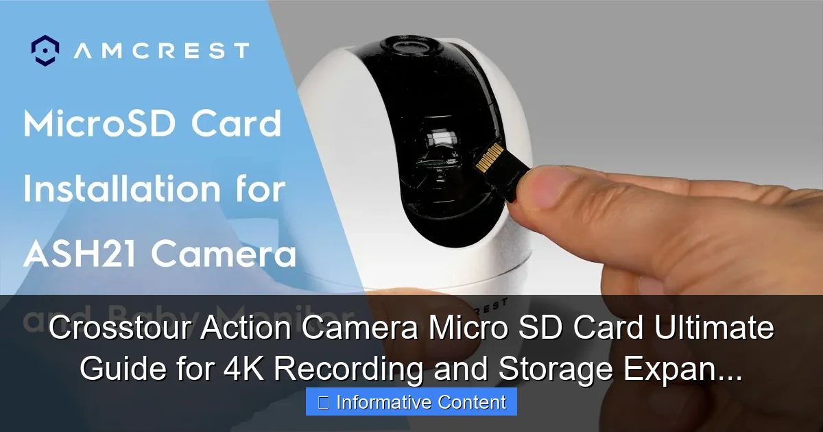 Crosstour Action Camera Micro SD Card Ultimate Guide for 4K Recording and Storage Expan...