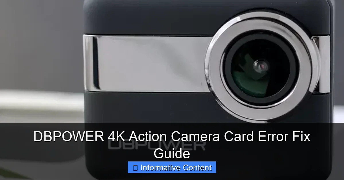 DBPOWER 4K Action Camera Card Error Fix Guide