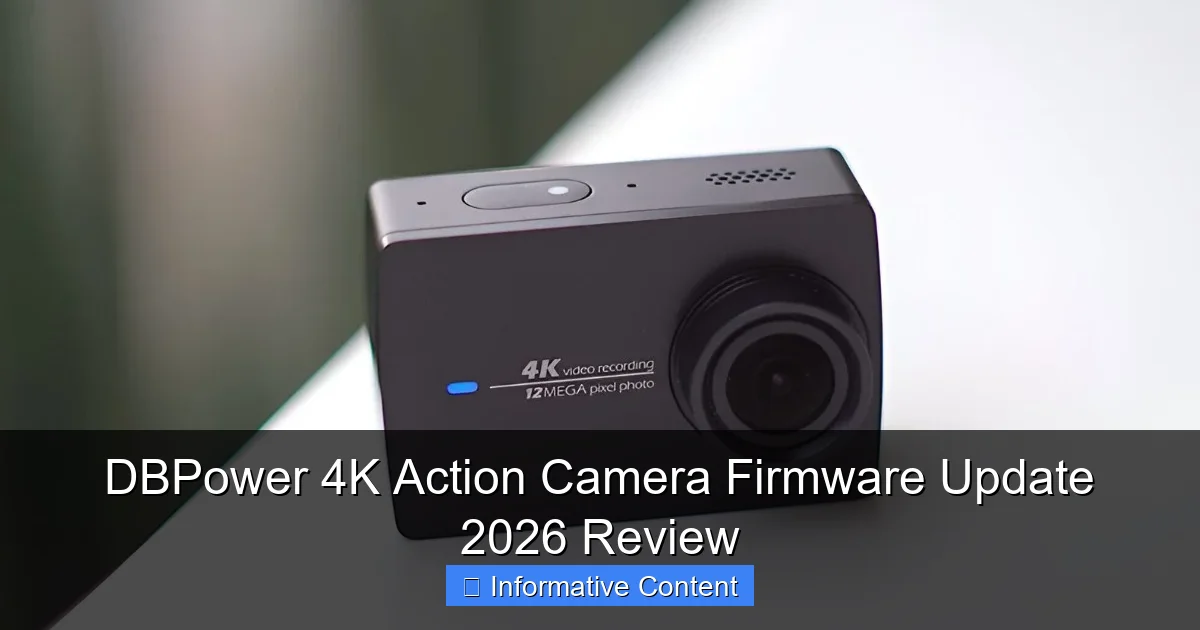 DBPower 4K Action Camera Firmware Update 2026 Review