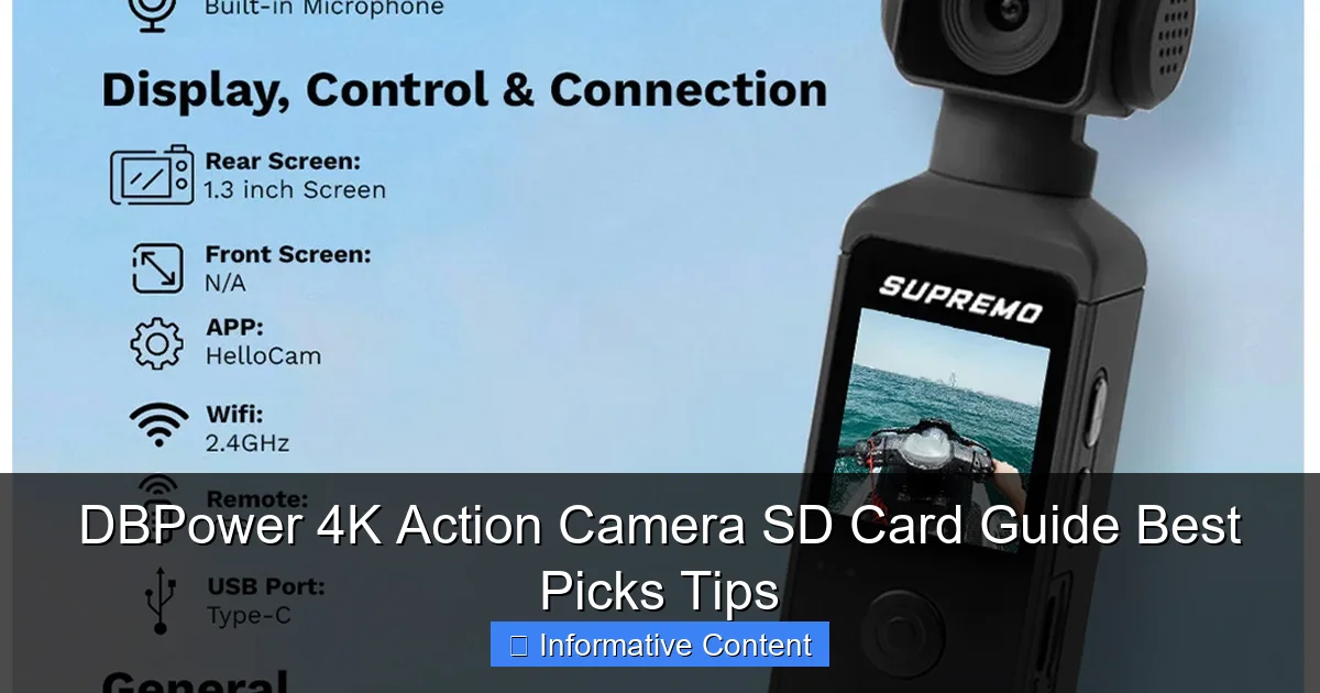 DBPower 4K Action Camera SD Card Guide Best Picks Tips