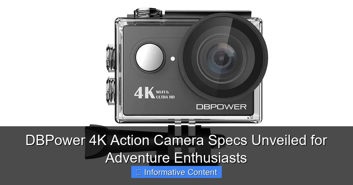 DBPower 4K Action Camera Specs Unveiled for Adventure Enthusiasts