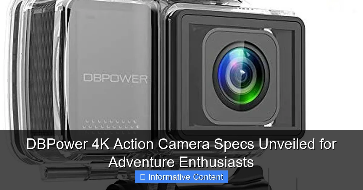 DBPower 4K Action Camera Specs Unveiled for Adventure Enthusiasts