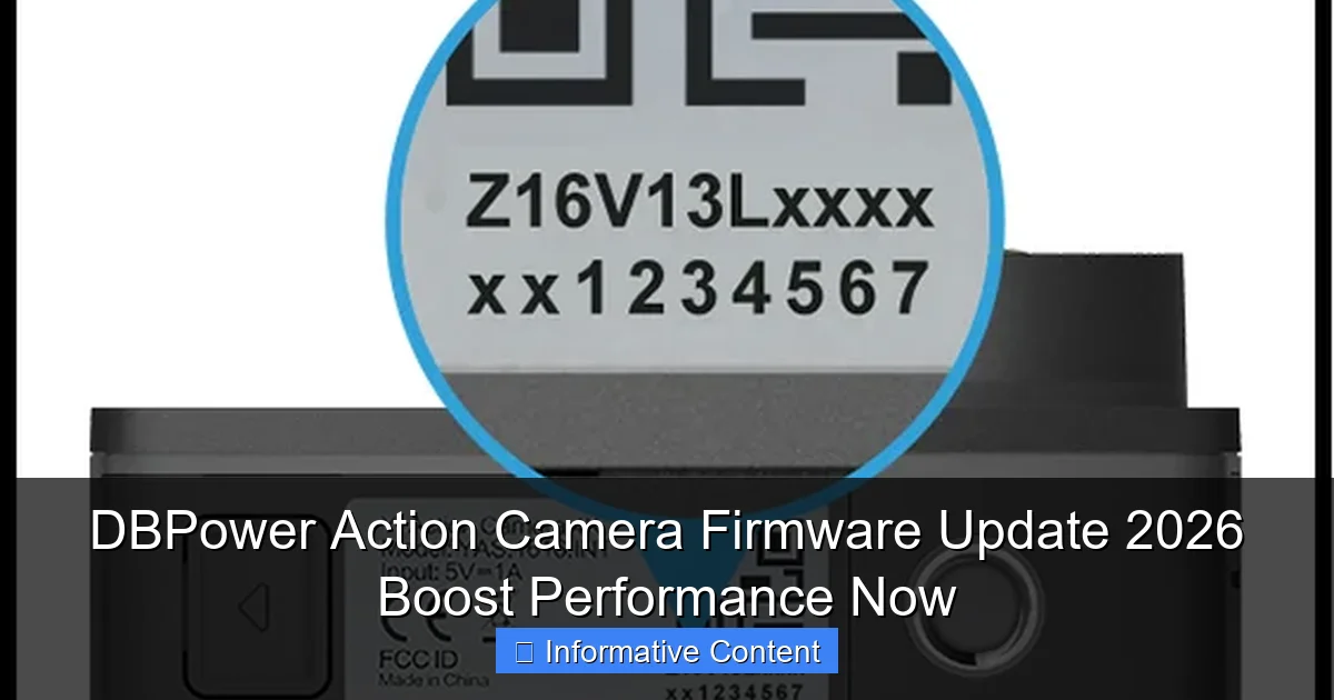 DBPower Action Camera Firmware Update 2026 Boost Performance Now