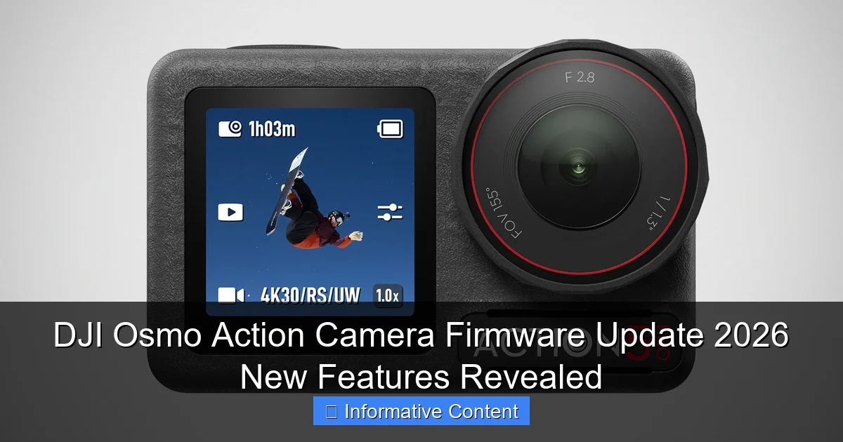 DJI Osmo Action Camera Firmware Update 2026 New Features Revealed