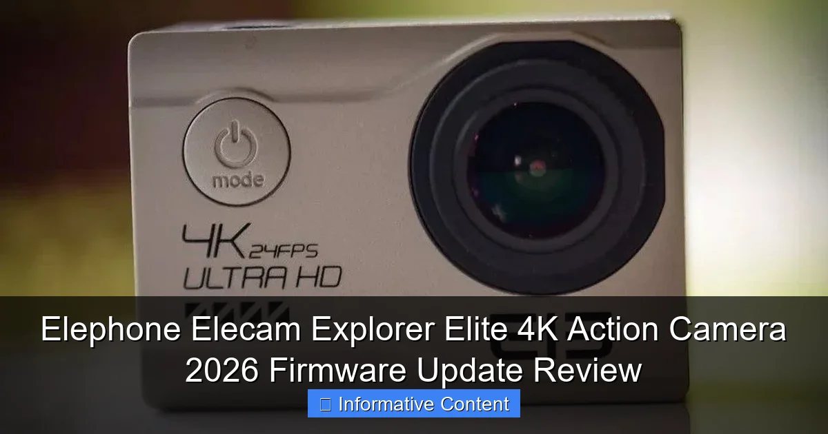 Elephone Elecam Explorer Elite 4K Action Camera 2026 Firmware Update Review