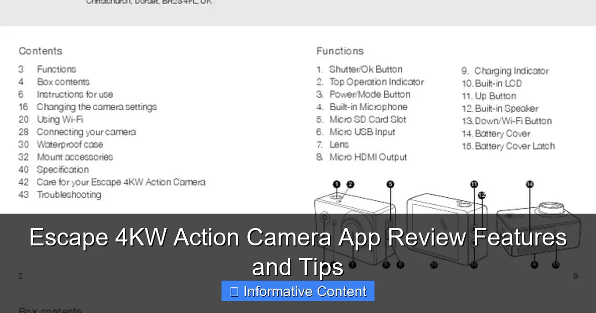 Escape 4KW Action Camera App Review Features and Tips
