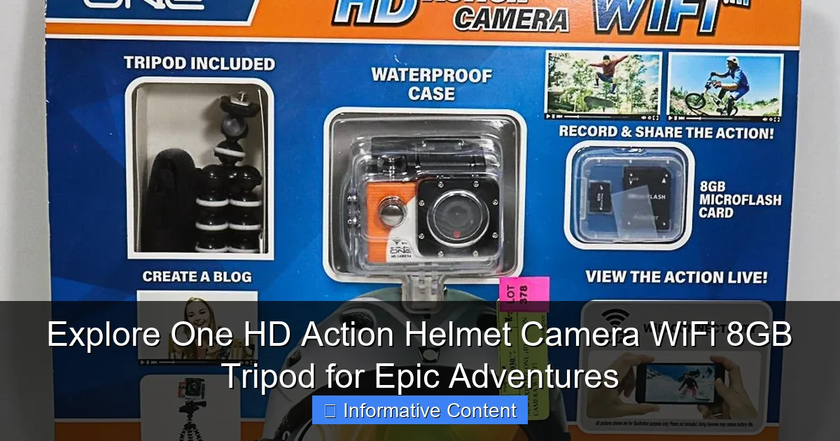 Explore One HD Action Helmet Camera WiFi 8GB Tripod for Epic Adventures