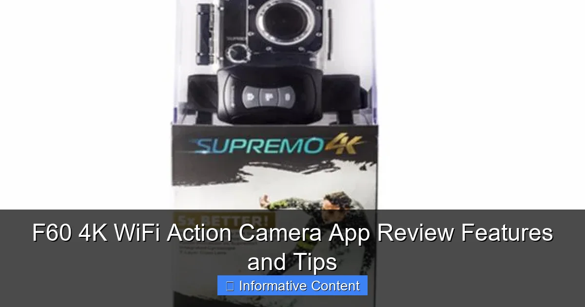 F60 4K WiFi Action Camera App Review Features and Tips