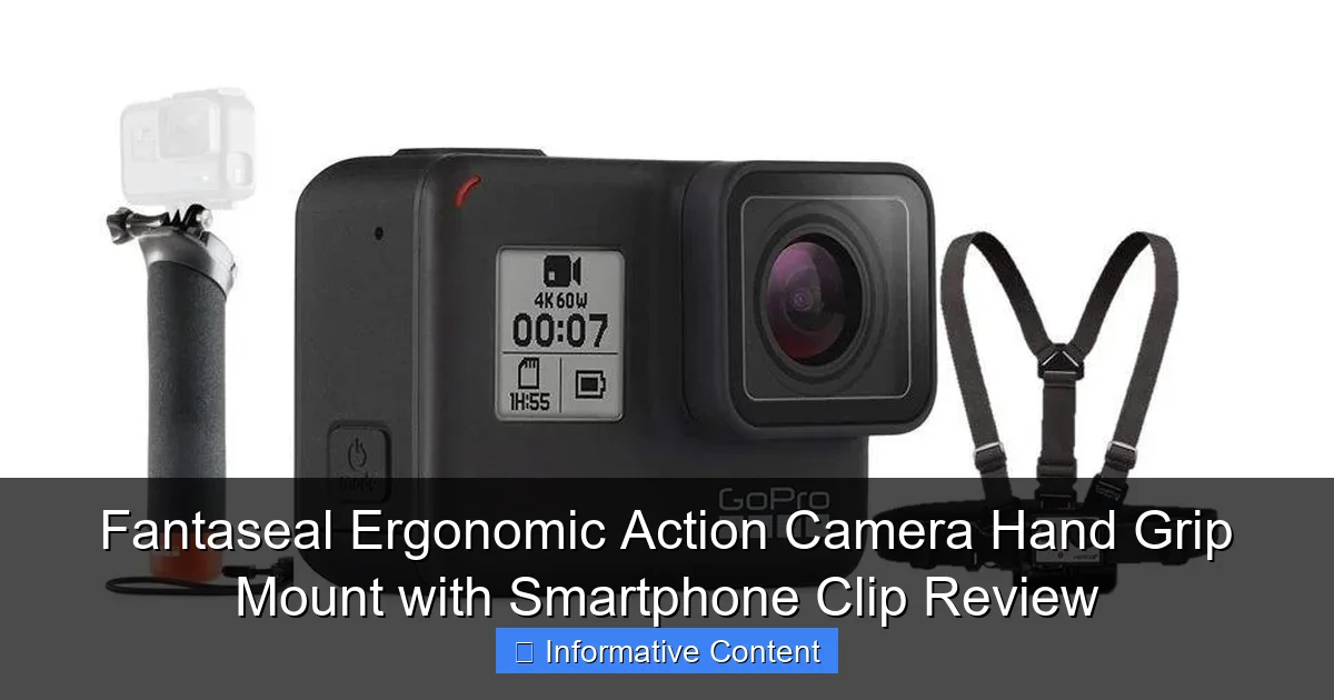 Fantaseal Ergonomic Action Camera Hand Grip Mount with Smartphone Clip Review