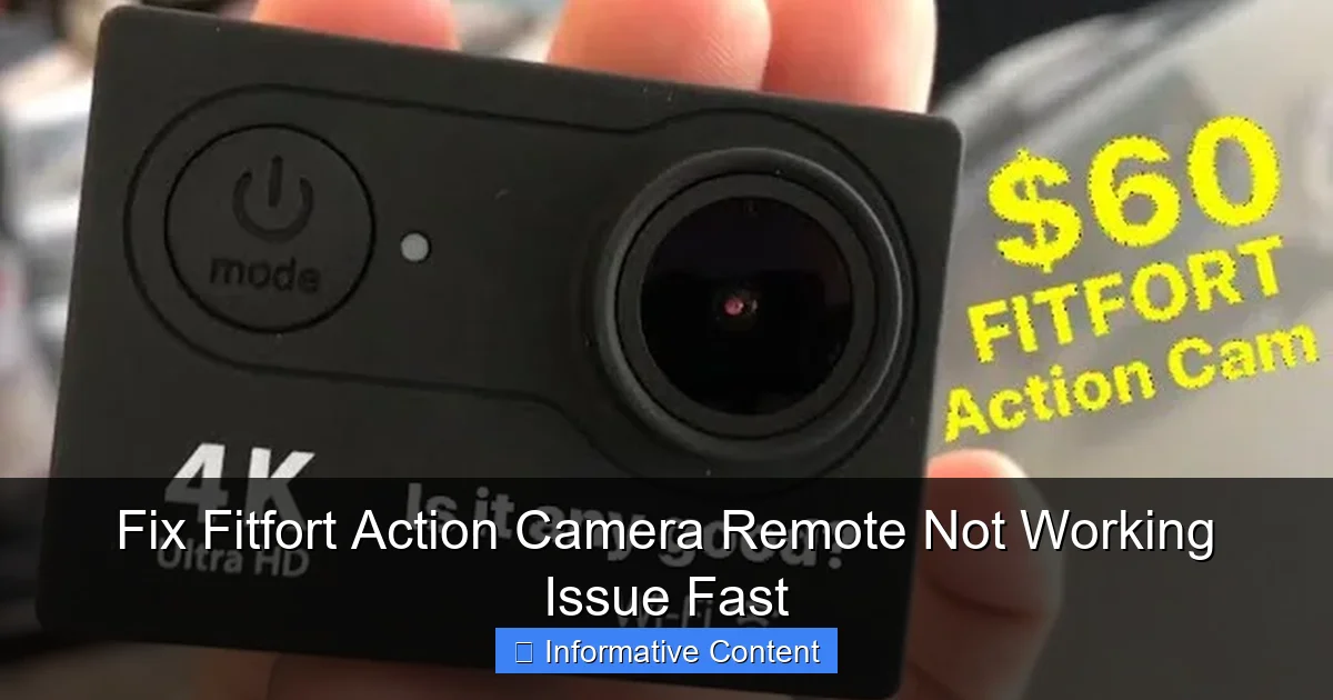 Fix Fitfort Action Camera Remote Not Working Issue Fast