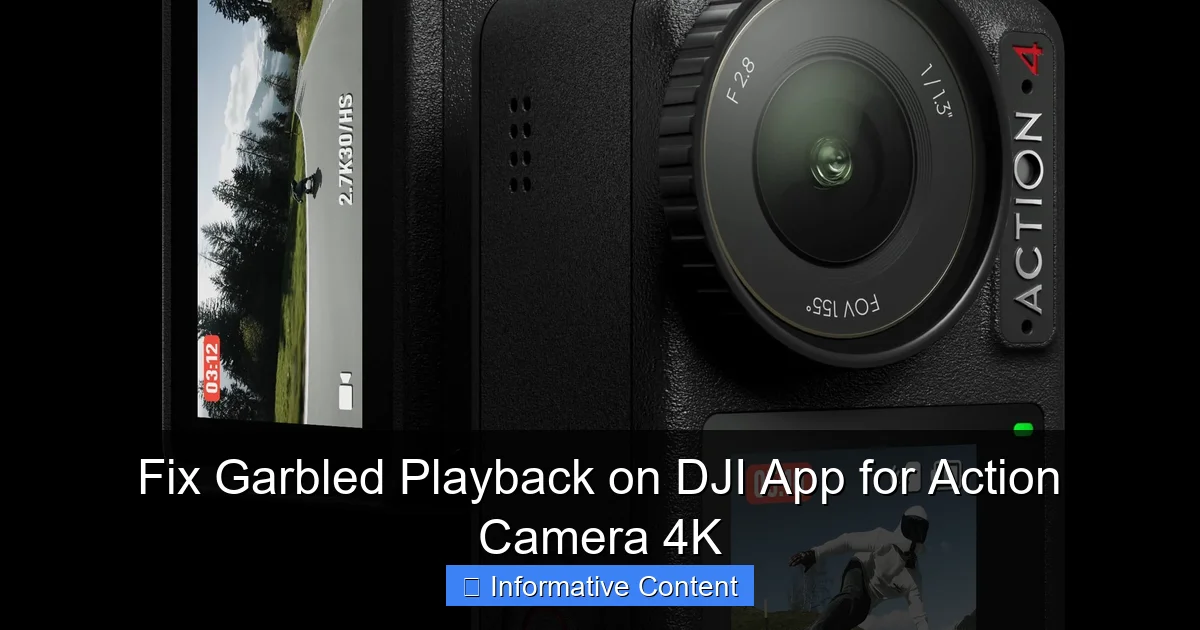 Fix Garbled Playback on DJI App for Action Camera 4K