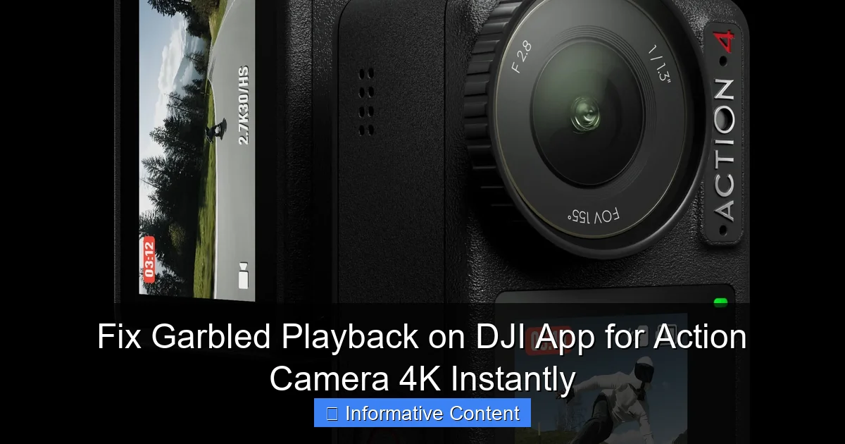 Fix Garbled Playback on DJI App for Action Camera 4K Instantly