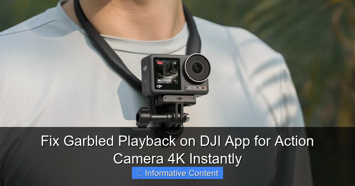 Fix Garbled Playback on DJI App for Action Camera 4K Instantly