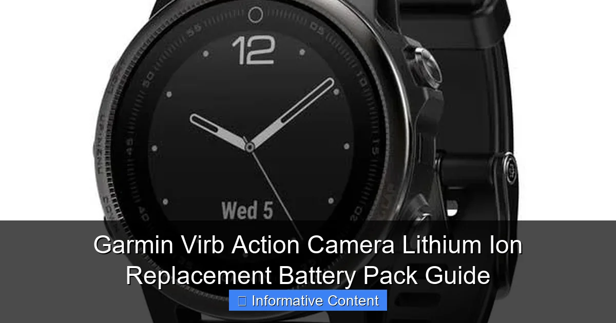 Garmin Virb Action Camera Lithium Ion Replacement Battery Pack Guide