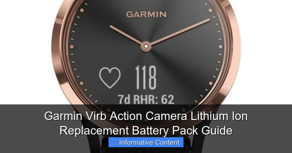 Garmin Virb Action Camera Lithium Ion Replacement Battery Pack Guide