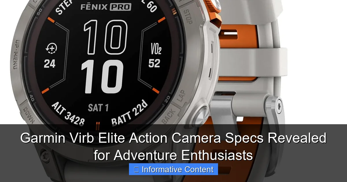 Garmin Virb Elite Action Camera Specs Revealed for Adventure Enthusiasts