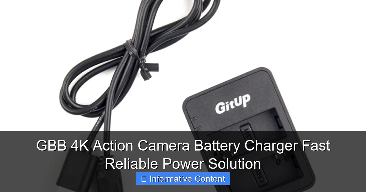 GBB 4K Action Camera Battery Charger Fast Reliable Power Solution
