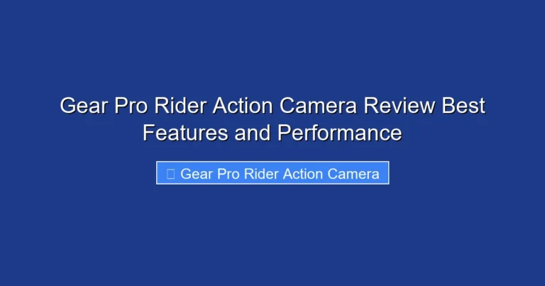 Gear Pro Rider Action Camera Review Best Features and Performance