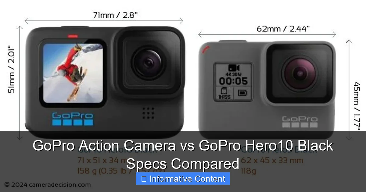 GoPro Action Camera vs GoPro Hero10 Black Specs Compared