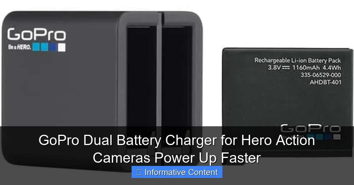 GoPro Dual Battery Charger for Hero Action Cameras Power Up Faster