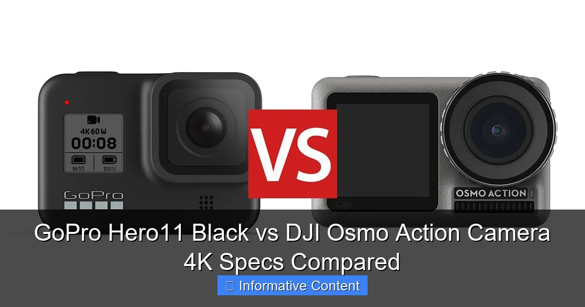 GoPro Hero11 Black vs DJI Osmo Action Camera 4K Specs Compared