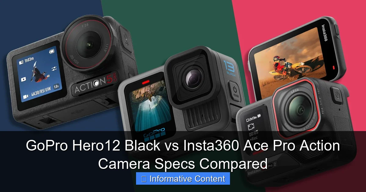 GoPro Hero12 Black vs Insta360 Ace Pro Action Camera Specs Compared