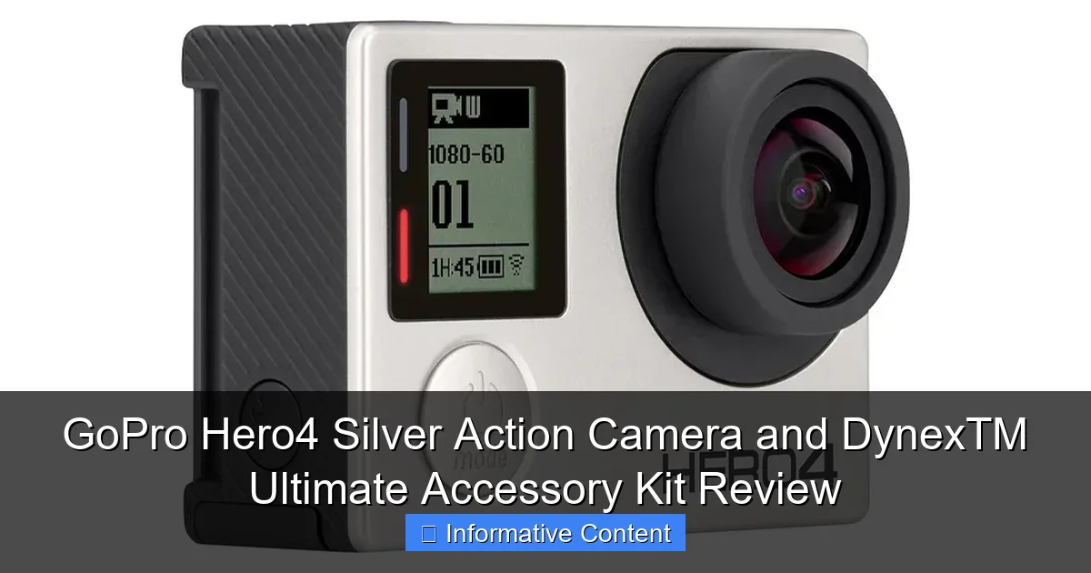 GoPro Hero4 Silver Action Camera and DynexTM Ultimate Accessory Kit Review