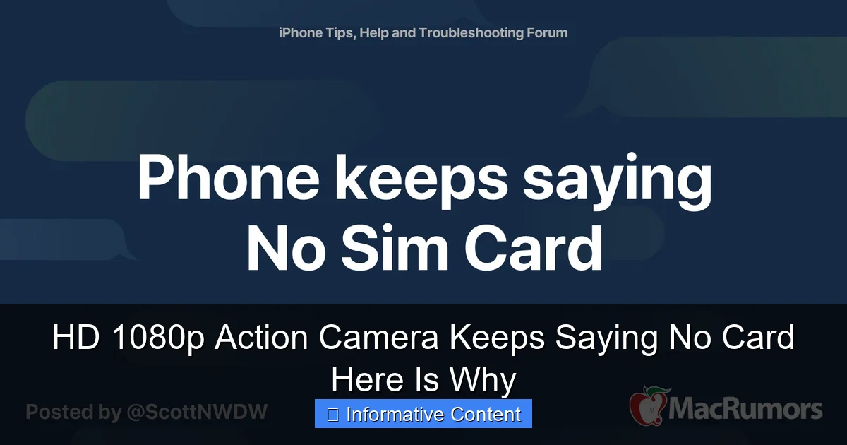 HD 1080p Action Camera Keeps Saying No Card Here Is Why